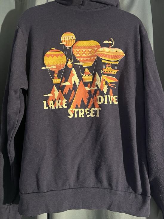 Other - Lake Street Drive Band Tour Zip-Front Hoodie Sweatshirt Blue Unisex XL